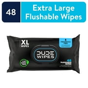DUDE Wipes Flushable Wet Wipes, Unscented, 1 Pack, 48 Total Wipes