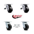 thumbnail image 2 of 4 Inch Polyolefin Swivel Caster Set with Ball Bearing 2 Total Lock Brake SCC, 2 of 2