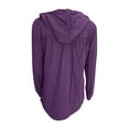 thumbnail image 7 of Lightweight Hoodies for Women Trendy Drawstring Buttons Hooded Pullover Sweatshirts Loose Casual Fall Tops (XL, Purple), 7 of 7