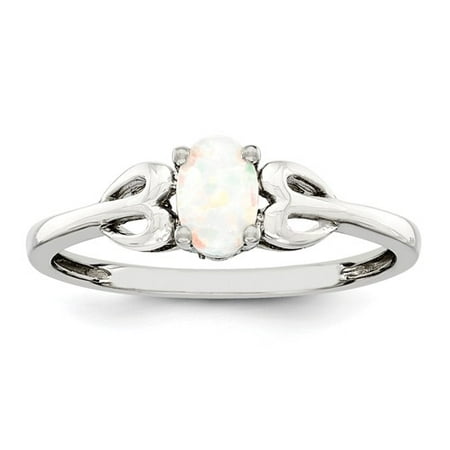 Sterling Silver Created Opal Ring. Gem Wt- 0.16ct