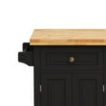 thumbnail image 4 of Kitchen Island on Wheels, 35.43" Rolling Kitchen Cart with 2 Drawers and 4 Door Cabinet, Black Mobile Kitchen Cabinet, 4 of 9