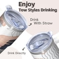thumbnail image 4 of 20oz Travel Coffee Mug with Lid and Straw, Bohemian Stainless Steel Insulated Tumbler, Double Wall Vacuum Leakproof Boho Cup, 4 of 5