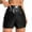 Black, variant on Rezuofi 1 Pcs Faux Leather Shorts for Women High Waist Pleated Wide Leg Stretchy Shorts with Pockets Short PU Leather Pants