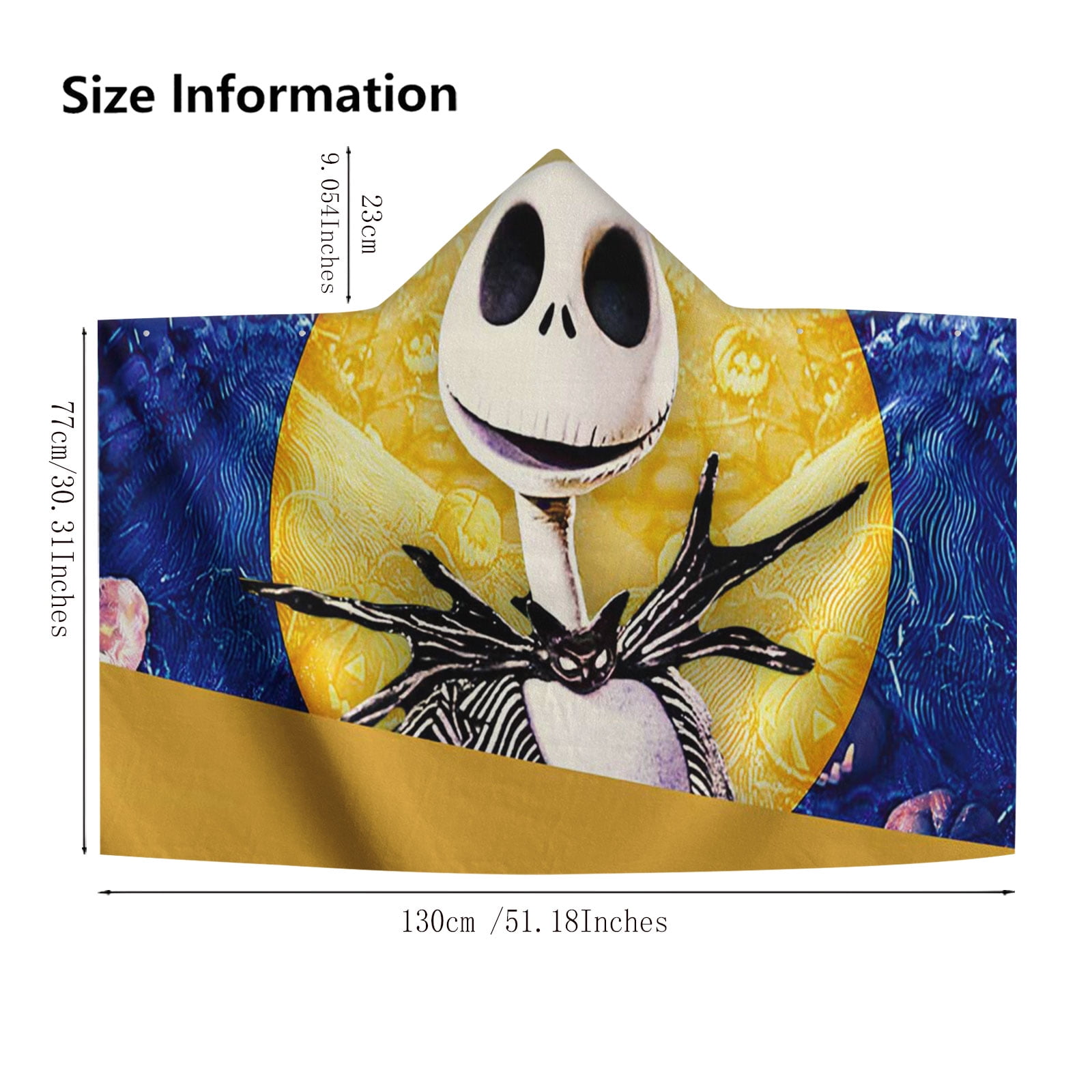 Nightmare Before Christmas Hooded Kids Beach Towels Microfiber Toddler Bath Hat Swim Cover-ups Poncho Absorbent Pool Wrap