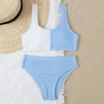 thumbnail image 3 of Girls Swimsuit 2 Pieces Splicing Color Beach Kids Bikini Set 7-14T, 3 of 6