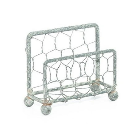 Piano Finish Business Card Holder - Chicken Wire Business Card Holder with Barn Roof Finish