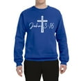 thumbnail image 2 of Wild Bobby John 3:16 Cross Inspirational/Christian Unisex Crewneck Graphic Sweatshirt, Royal, Large, 2 of 5