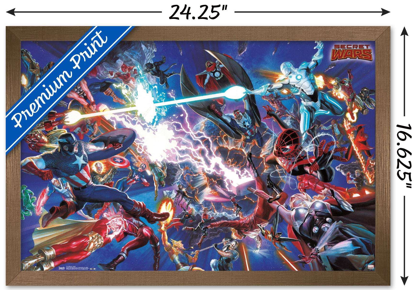 Marvel Comics - Secrets Wars - Battle Wall Poster, 14.725" x 22.375", Framed