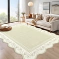 thumbnail image 3 of 2x6 Runner Rug Scalloped Kitchen Runner Rug Non Slip Washable Entryway Runners Modern Bordered Foldable Thin Accent Carpet Low Pile Soft Nursery Rugs, 3 of 13