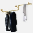 thumbnail image 3 of Gold Clothes Shelf Industrial Iron Pipe Wall Mounted Garment Rack Hanging Rod, 3 of 12