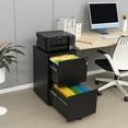 thumbnail image 3 of 2 Drawer Lockable Steel Office Cabinet, Tilt Wheel Equipped. Fits Legal/letter Sizes, Fully Assembled, Solid Build Locked File Cabinet - Drawers Mobile With Wheels For Organization Size Assembled, 3 of 7