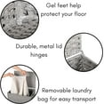 thumbnail image 7 of BIRDROCK HOME Single Laundry Hamper with Lid - Grey - Liner Bag - Hand Woven - Small Collapsible Hampers - Foldable Bin - Synthetic PE Rattan - Hand Woven - Clothes Basket, 7 of 7