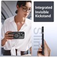 thumbnail image 5 of for iPhone 15  Case with Invisible Stand [Compatible with Magsafe], Full Body Cover Slim Transparent Shockproof Phone Case for Apple iPhone 15 6.1", Black, 5 of 16
