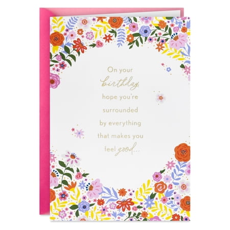 Hallmark Birthday Card (Hope You Feel Celebrated Floral Frame)