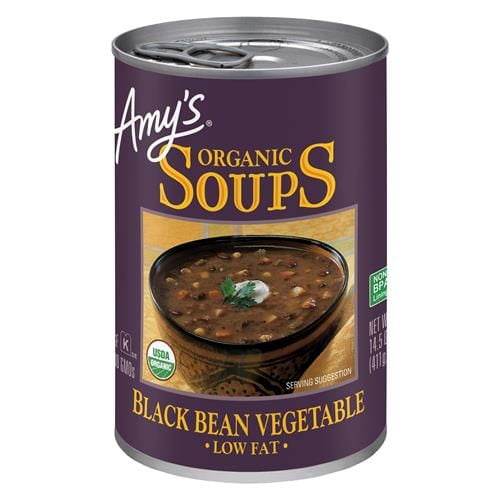 Amy’S Soup, Vegan Black Bean Vegetable Soup, Low Fat, Gluten Free, Made With Organic Vegetables, Canned Soup, 14.5 Oz