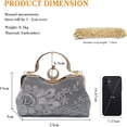thumbnail image 3 of LZCKDPX Women Evening Bag Floral Embroidery Clutch Bag Vintage Handbag Bridal Wedding Purse Elegant Shoulder Bag,Dark Grey,bag, 3 of 6