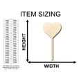thumbnail image 2 of Unfinished Wood Heart Stick Lolipop Shape - Craft - up to 46" DIY 30" / 1", 2 of 3