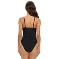 thumbnail image 5 of Xmarks Women's One Piece Swimsuits V Neck High Waist Bathing Suit Sexy Hollow Monokini Swimwear Black US 12, 5 of 11