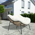 thumbnail image 3 of VIXLON Oversized and Spoon Style Steel Outdoor Lounge Chair with Thick Cushion White/Black, 3 of 7