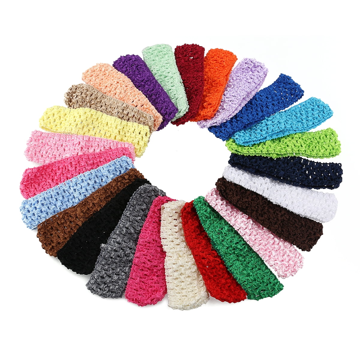 Multi-Color Crochet Hippie Boho Headband Hair Accessory with Elastic 