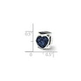 thumbnail image 3 of The Black Bow Sterling Silver and Blue Glitter Enameled Heart Bead Charm, 3 of 5
