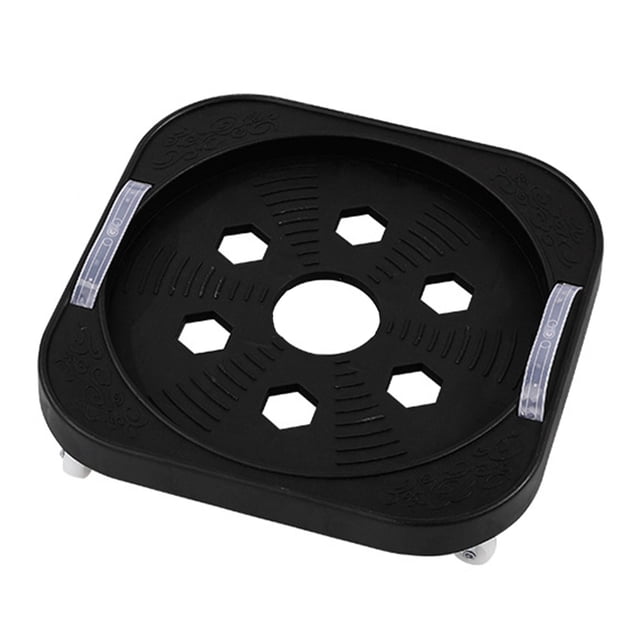 Soporte de plantas con la base del tanque de ruedas, soporte de plantas en macetas grandes, soporte de cubo de agua para balcón de jardín patio casero Negro