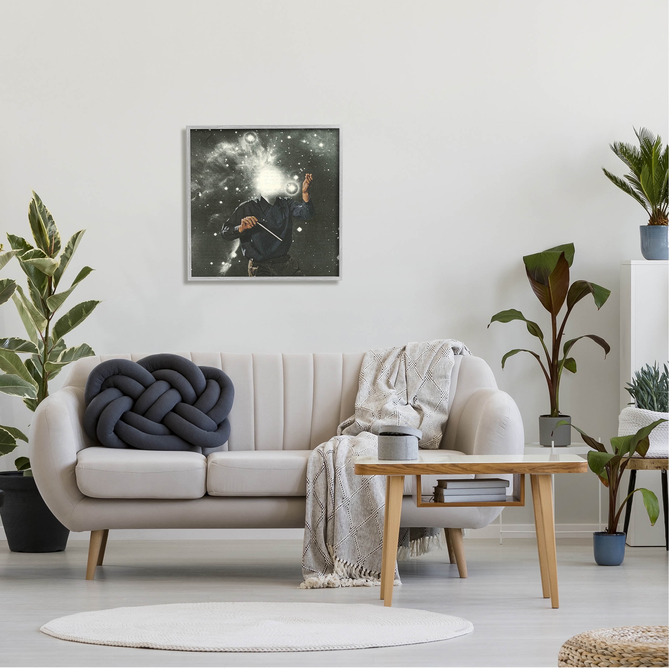 Stupell Industries Abstract Astral Composter Night Sky Graphic Art Gray Framed Art Print Wall Art, Design by Matheus Lopes Castro