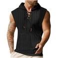 thumbnail image 2 of Men's Tank Tops Summer Fashion Thin Casual Hooded Solid Color Round Neck Loose Fit Shirt Sleeveless Tank Tops Workout Gym Shirts, 2 of 6