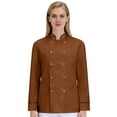 thumbnail image 6 of Unisex Chef Coat, Waterproof Oil-Resistant Long Sleeve Button Front Cardigan Style Kitchen Uniform for Restaurant Hotel Bakery Chefs,Brown XL, 6 of 6
