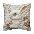 thumbnail image 2 of TOPRenddon 17.72x17.72in Easter Bunny Egg-Print Pillowcase, Multicolor Polyester Flannelette Faux Embroidery Pillow Cover, Invisible Zipper Throw Case for 18x18in Inserts & Easter Home Decor, 2 of 6