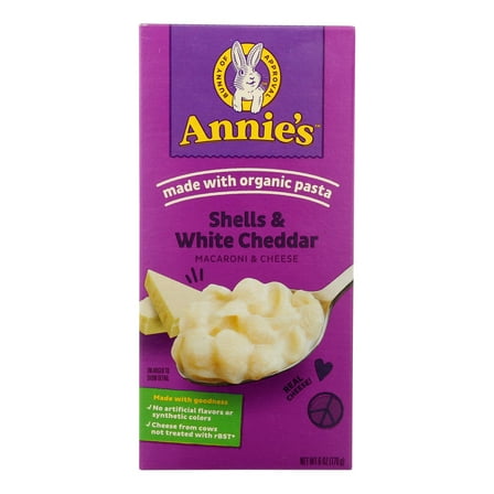 Annies Homegrown Macaroni and Cheese - Shells and White Cheddar - 6 oz - case of 12