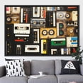 thumbnail image 2 of Old Cassette Printed, Tapes Printed, Cassette Canvas, Music Art, Retro Wall Art, Vintage Cassette Art Canvas, Vintage Canvas, Canvas Wall Decor - 3P-White Framed, 2 of 9