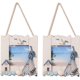 thumbnail image 1 of 2 piezas marco de fotos de playa de madera marco de fotos de vacaciones junto al mar marco de fotos marino soporte y marco de fotos de pared marco de fotos tropical marino baño cocina decoración accesorios de regalo oso de fresa Electrónica, 1 of 5