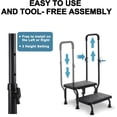 thumbnail image 4 of 2 Step Stool with Handle for Elderly - Bed Steps for High Beds with Adjustable Handrail &Non-Slip Platform, Holds up to 450 lbs, 4 of 8