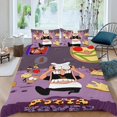 thumbnail image 2 of Torre de Pizza Conjunto de sábanas temático, trío de piezas, cómodo y amigable con la piel, diseño único, regalo de decoración para el hogar para familiares, amigos y fans, 90 cm * 190 cm, 2 of 6