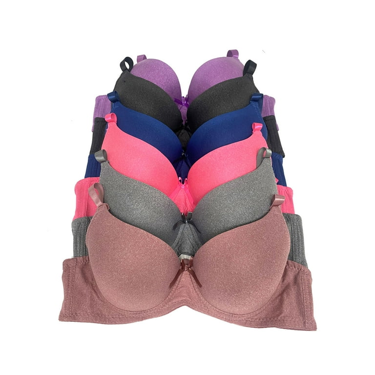 Women Bras 6 Pack of T-shirt Bra B Cup C Cup D Cup DD Cup DDD Cup 44DD  (A9283)