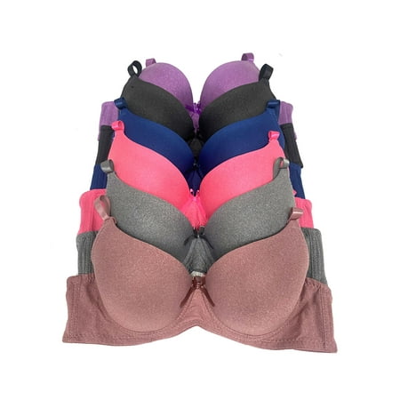 

Women Bras 6 Pack of T-shirt Bra B Cup C Cup D Cup DD Cup DDD Cup 38DD (A9283)
