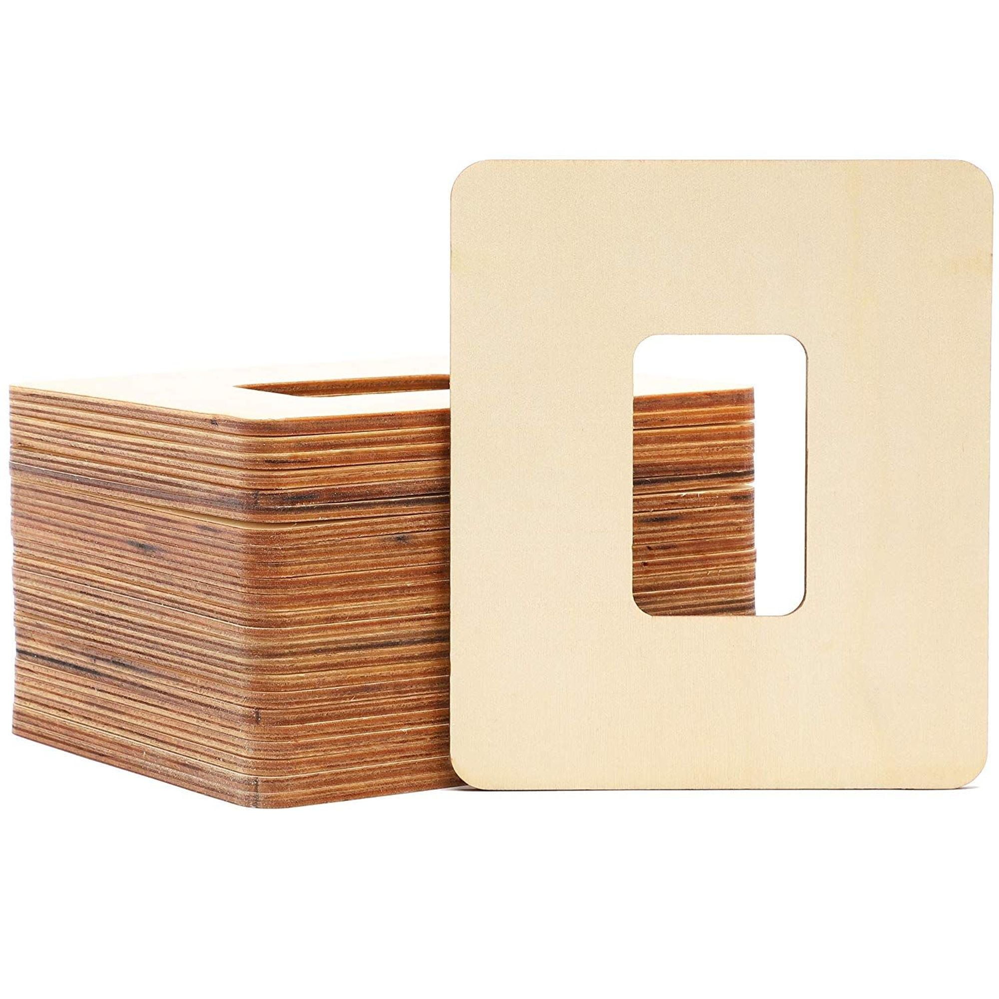 24 Packs Unfinished Wood Frames Wooden Frame Cutout For Diy Craft Home