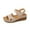 A Beige, variant on Women's Low Wedge Heels Summer Comfortable Dressy And Causal Arch Support Comfy Open Toe Shoes