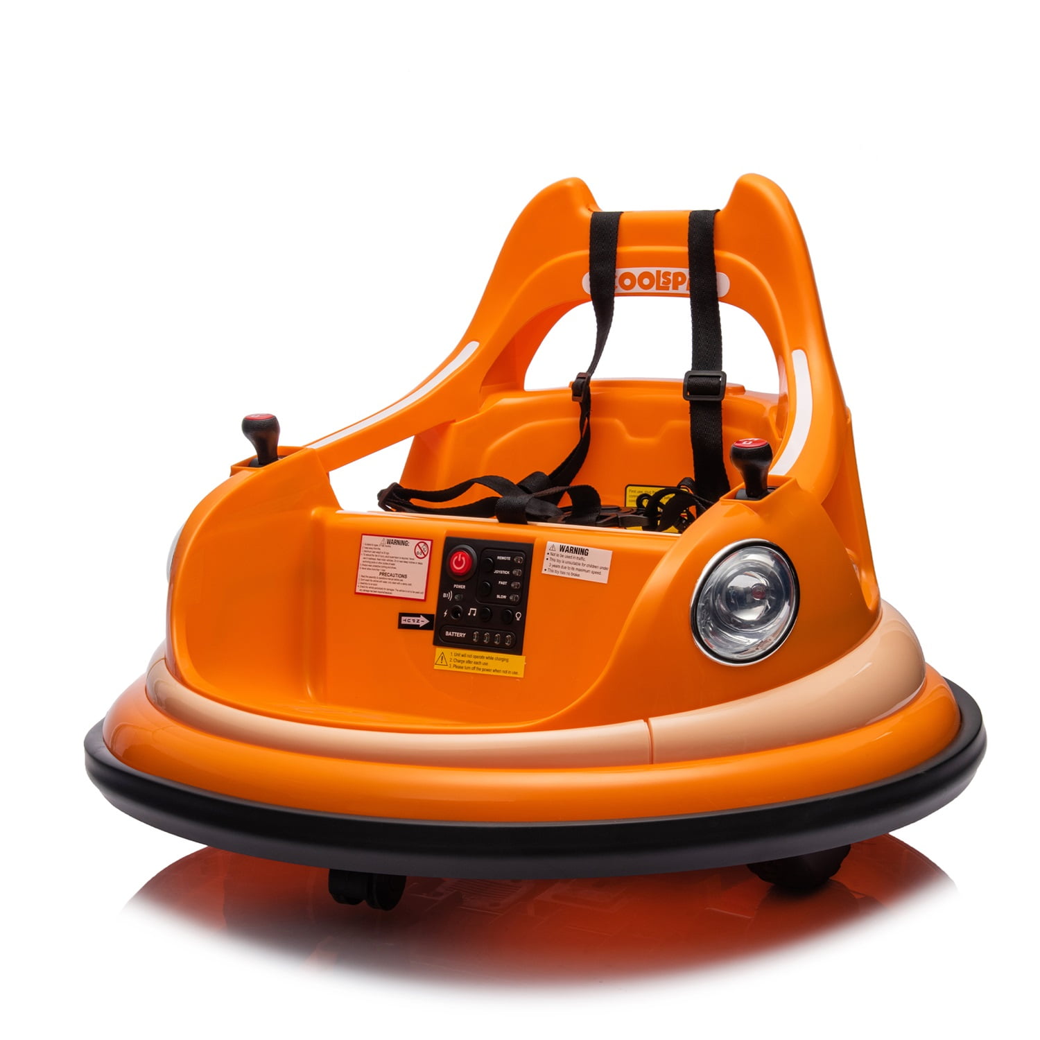 CIPACHO 12V Electric Ride On Bumper Car for Kids & Toddlers 1.5-5 Years Old, Baby Bumping Toy Gifts, LED Lights, 360 Degree Spin, Orange CIPACHO 12V Electric Ride On Bumper Car for Kids & Toddlers 1.5-5 Years Old, Baby Bumping Toy Gifts, LED Lights, 360 Degree Spin, Orange