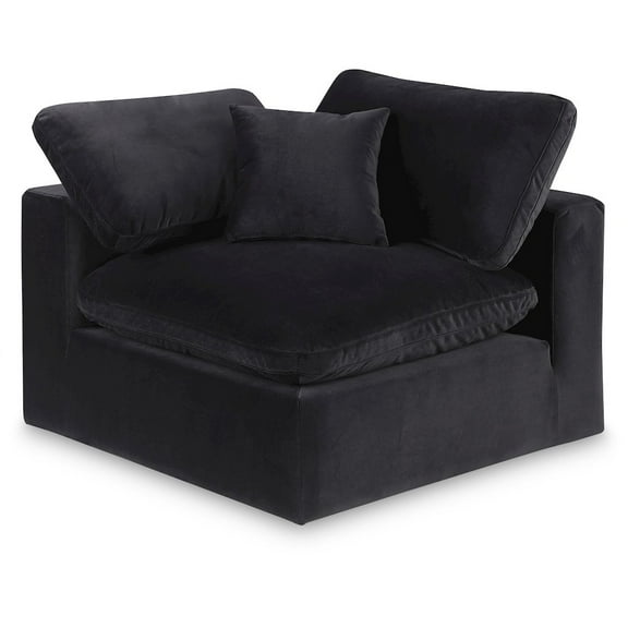 Meridian Furniture Comfy Black Velvet Corner Chair