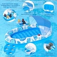 thumbnail image 5 of 3-in-1 Pool Float for Adults with Canopy & Cup Holder, Extra Large Inflatable Pool Lounger Floats, Heavy Duty Adult Rafts Floaties for Swimming Pool, Lake, Beach, Water Pool Party, 5 of 8