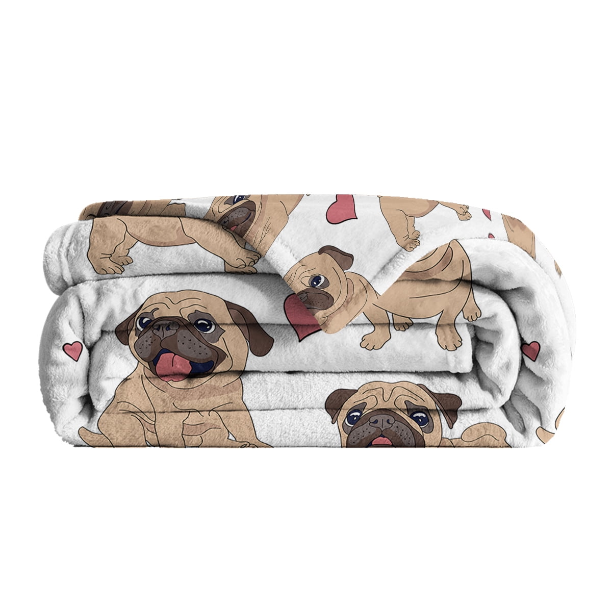 Halloween Cartoon Pug Flannel Blanket, Soft, Scenic, Lightweight, Suitable for Sofa, Office, Bed, Nature, Travel