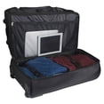 thumbnail image 3 of MOJO Calgary Flames Black 27'' 2-Wheel Drop Bottom Rolling Duffel Bag, 3 of 7