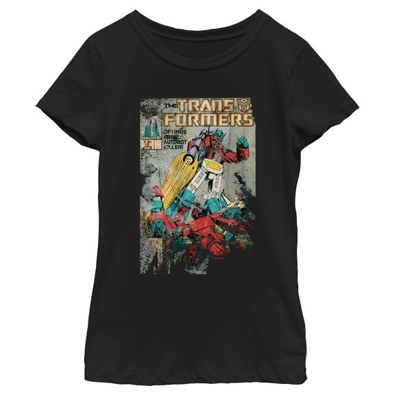 Girl's Transformers Distressed Optimus Prime Autobot Killer  Graphic T-Shirt