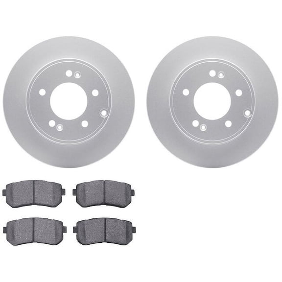 Rear Brake Pad and Rotor Kit - Compatible with 2015 - 2019 Hyundai Sonata 2.4L 4-Cylinder - Dynamic Friction