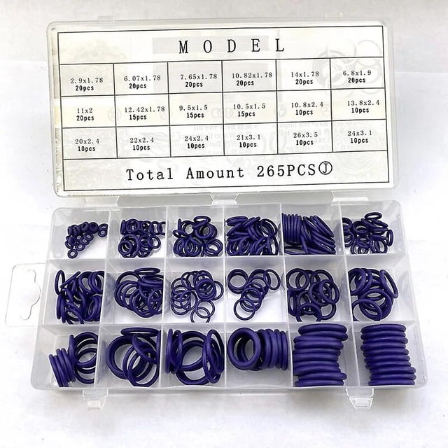 265/225pcs 18 Sizes Air Conditioning HNBR O Rings Car Repair Tools Auto Rubber Air Conditioning Refrigerant Ring Sets Hvac Tools~8815