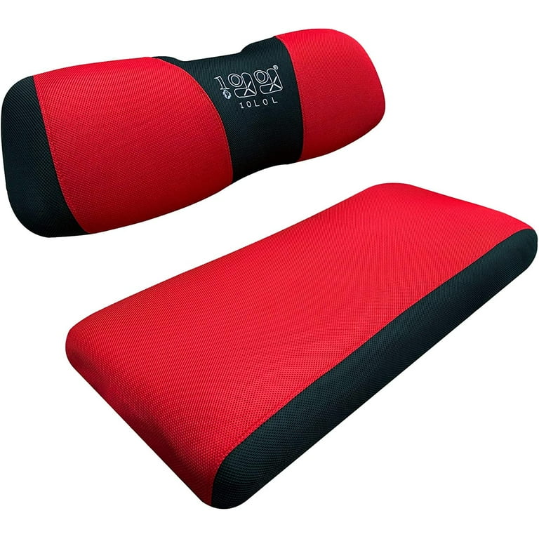 10L0L Golf Cart Seat Covers Set Fit Club Car Precedent & Yamaha, Washable Polyester Seat Cover Red - Large Size