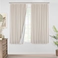 thumbnail image 2 of Natural Pinch Pleated Full Blackout Curtains Linen Blended Room Darkening Window Curtains 72 inch for Living Room Bedroom Thermal Insulated Pinch Pleat Drapes with Hooks 1 Panel 60"Wx72"L, 2 of 8