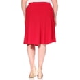 thumbnail image 3 of Women's Plus Size Casual High Waist Satin Tie Belted A Line Midi Knee Length Skirts, 3 of 6